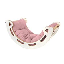 Verk Group Verk Montessori Készségfejlesztő fa egyensúlyozó Hinta párnával- púderrózsaszín készségfejlesztő