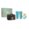 Versace Dylan Turquoise Pour Femme SET: edt 100ml + tusfürdő gél 100ml + Telový gél 100ml + Kozmetikai Táska čierna