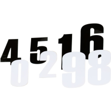  Versenyszám matrica fekete 12 cm # 1 információs címke