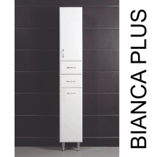 Vertex Bianca Plus 30 magas szekrény 1 ajtóval, 2 fiókkal, szennyestartóval, sonoma tölgy színben, jobbos fürdőszoba bútor