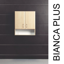 Vertex Bianca Plus 60-as Faliszekrény 2 ajtóval, nyitott alsó résszel, aida dió színben fürdőszoba bútor