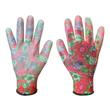 Verto Kertész kesztyű, PU bevonat, rózsamintás, 4131X, 8" védőkesztyű