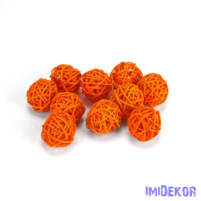 Vessző gömb 3 cm 10db/cs - Narancs dekorációs kellék
