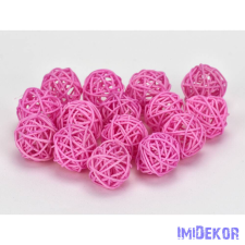  Vessző gömb 3 cm 15db/cs - Rózsaszín dekorációs kellék