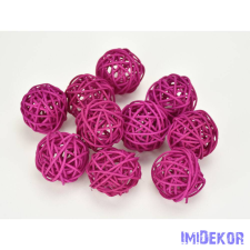  Vessző gömb 4 cm 10db/cs - Magenta dekorációs kellék