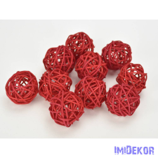  Vessző gömb 4 cm 10db/cs - Piros dekorációs kellék