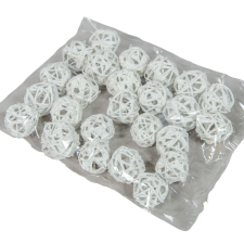  Vesszőlabda 3cm falfestékes fehér 20db-os csomag dekorációs kellék