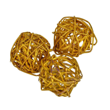  Vesszőlabda 4cm metál arany 12db-os dekorációs kellék