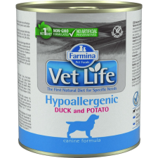 Vet Life Natural Diet Dog konzerv Hypoallergenic Duck&Potato 300g kutyaeledel