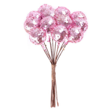 Vetvička MagicHome Vianoce, Berries, ružová, 9 cm karácsonyi dekoráció