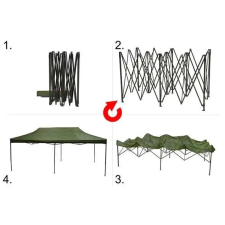 Vevor Hordozható fémvázas kerti pavilon  - 3x6m kerti bútor