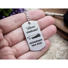 Vezess óvatosan kamiont acél medálos kulcstartó kulcstartó