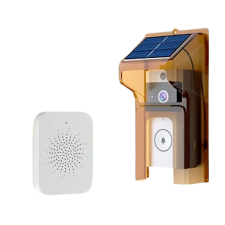  Vezeték nélküli, napenergiával tölthető okos videócsengő, homokszínű CH3214373-2 csengő