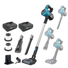 Vezeték nélküli porszívó, erős szívás, kettős akkumulátoros rendszer, kék, EU porszívó
