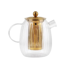 VIALLI DESIGN , üveg, rozsdamentes acél szűrővel, 1 l_TULIP 9316 vízforraló és teáskanna