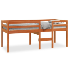 Viaszbarna tömör fenyőfa magasított ágy 90x190 cm ágy és ágykellék