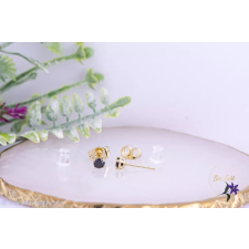  Vica goldfilled 0,4 mm fekete szegfű fülbevaló-14K fülbevaló