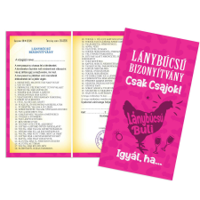 Vicces bizonyítvány, Lánybúcsú, Csak csajok ajándéktárgy