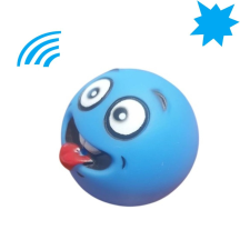  Vicces csipogó rágójáték kutyáknak-Kék Emoji játék kutyáknak