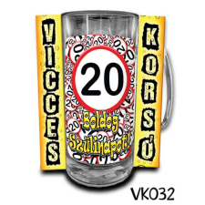 Vicces Korsó 0,3 L - 20 Boldog Szülinapot ajándéktárgy