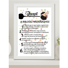  Vicces nagy falikép - Boldog házasság recept grafika, keretezett kép
