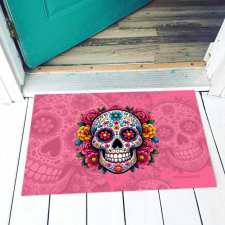  Vicces színes lábtörlő, Halloween, Cukorkoponya, pink lakástextília