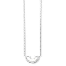  Victoria Ezüst színű fehér köves félhold nyaklánc nyaklánc