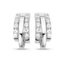 VICTORIA Ezüst színű fehér köves fülbevaló fülbevaló