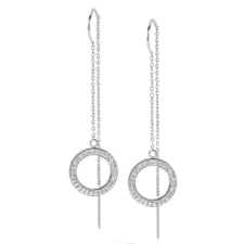 VICTORIA Ezüst színű fehér köves fülbevaló fülbevaló