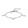 VICTORIA Ezüst színű fehér köves karkötő