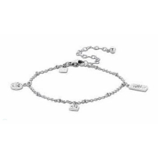 VICTORIA Ezüst színű fehér köves karkötő karkötő