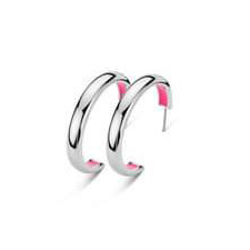 VICTORIA Ezüst színű rózsaszín mintás fülbevaló fülbevaló
