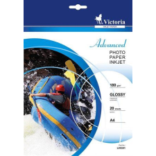 VICTORIA Fotópapír "Advanced" tintasugaras A4 180g 20db fényes (LVIG01) fotópapír
