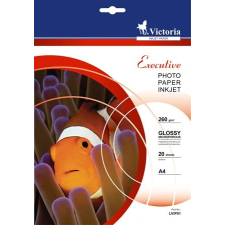 VICTORIA Fotópapír, tintasugaras, A4, 260 g, magasfényű, VICTORIA "Executive" fotópapír