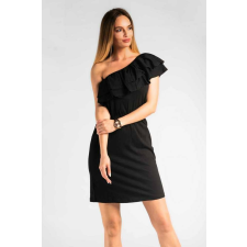 Victoria Moda Fodros ruha - Fekete - S/M női ruha