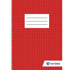 VICTORIA PAPER Spirálfüzet, VICTORIA, A/5, 70 lapos, kockás füzet