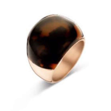 VICTORIA Rose gold színű barna mintás gyűrű gyűrű