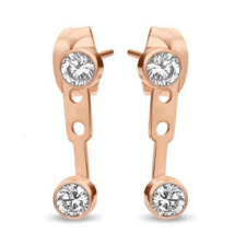VICTORIA Rose gold színű fehér köves fülbevaló fülbevaló