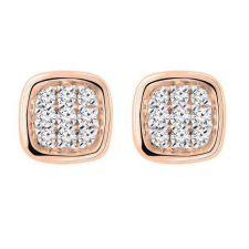 VICTORIA rose gold színű fehér köves fülbevaló cube fülbevaló