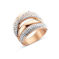 VICTORIA Rose gold színű fehér köves gyűrű gyűrű