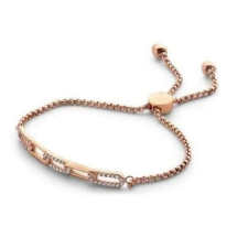 VICTORIA rose gold színű fehér köves karkötő chain karkötő