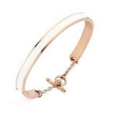 VICTORIA Rose gold színű fehér mintás karkötő karkötő