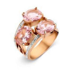 VICTORIA Rose gold színű fehér, rózsaszín köves gyűrű gyűrű
