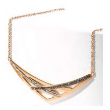 VICTORIA rose gold színű fekete fehér köves nyaklánc nyaklánc