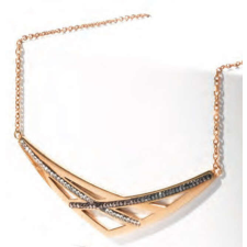 VICTORIA Rose gold színű fekete, fehér köves nyaklánc nyaklánc