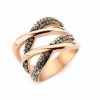  Victoria Rose gold színű fekete köves gyűrű