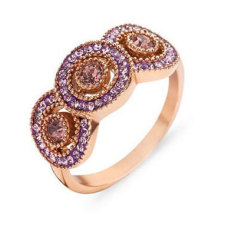 VICTORIA Rose gold színű rózsaszín köves gyűrű gyűrű