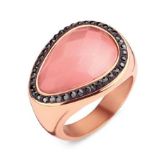 VICTORIA Rose gold színű rózsaszín köves gyűrű gyűrű
