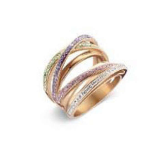 VICTORIA Rose gold színű színes köves gyűrű gyűrű