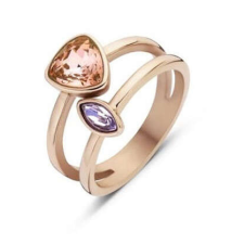 VICTORIA rose gold színű színes köves gyűrű double gyűrű